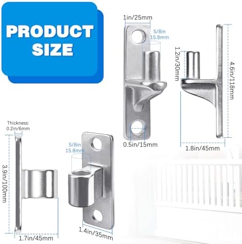 304 Stainless Steel Wall-Mount Gate Hinges Set