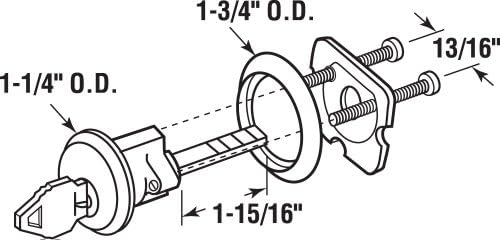 Secure Keyed-Latch 5-Pin Diecast Lock with Brass Trim