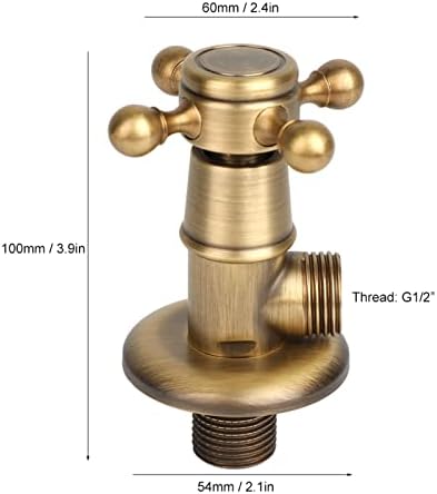 Zerodis Wall-Mounted Brass Triangle Faucet Antique Style Bathroom Kitchen Use