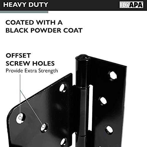 Ilyapa Heavy Duty Shed Door Hinges 6 Pack Black