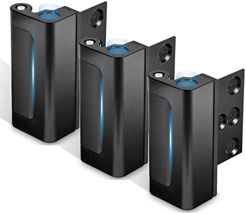 3-Piece Home Security Door Latch Black Aluminum Design