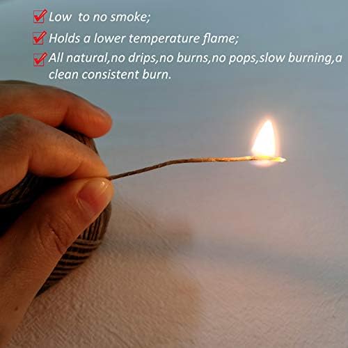 Organic Natural 100 Hemp Candle Wick with Bees wax coating 200ft Replacement