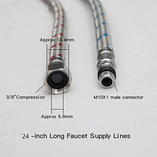 HomevaciousSturdy 24 Braided Faucet Hose for Kitchen Bathroom Connectors