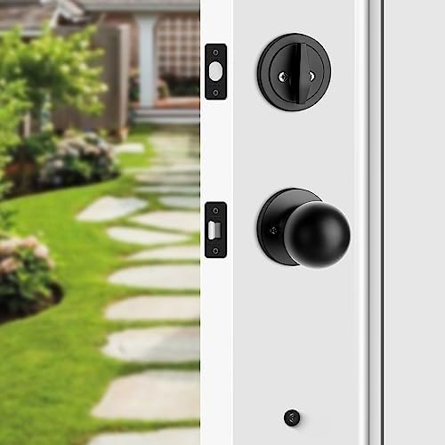 Heavy Duty Front Door Handle Set Matte Black