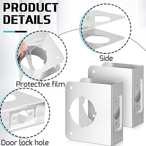 Sturdy stainless steel door reinforcement plates for home security