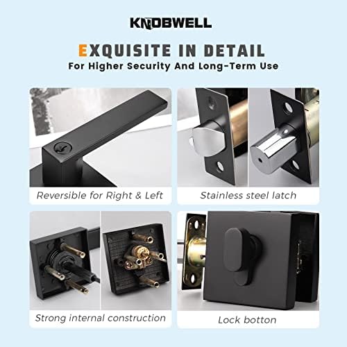 KNOBWELL Matte Black Front Door Lock SetSecure Your Home Easy