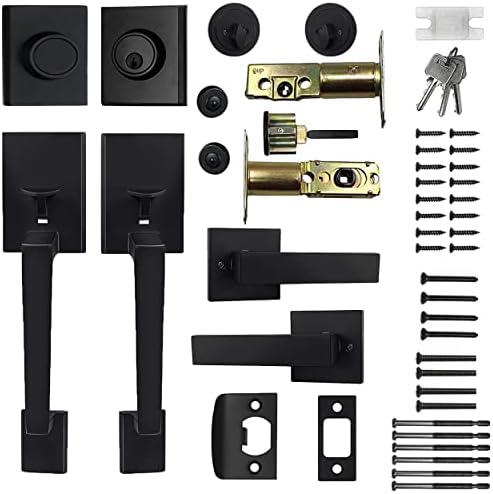 Double Door Handle Set Matte Black