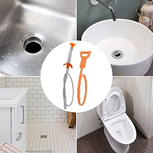 Efficient Verified Drain Clog Remover Tool Set Include 5 Plastic 1 Stainless Steel