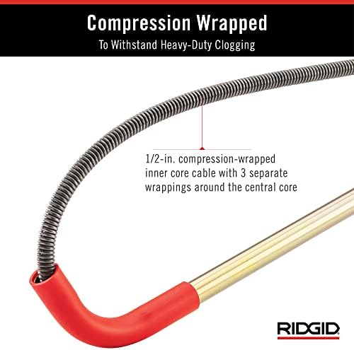 RIDGID 59787 K-3 Toilet Auger with 3-Foot Snake and Bulb Head