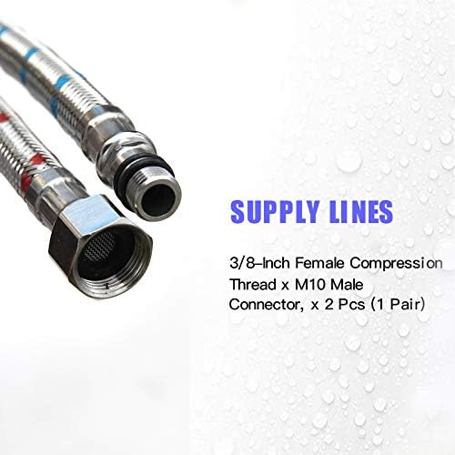 BWE 16-Inch Stainless Steel Faucet Supply Hose