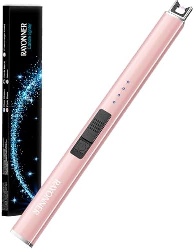 Rayonner Lighter for Electric Candles Rechargeable USB Camping Lighter with Rose Gold