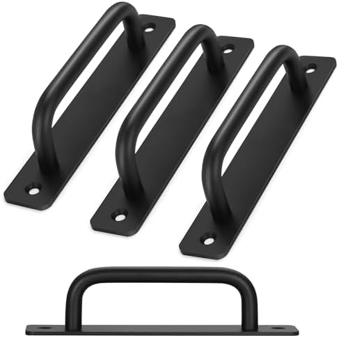Malimali 4-Pack Black Barn Door Handles