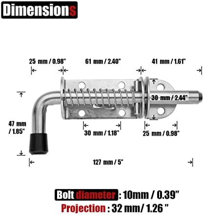 JQK Spring Loaded Latch Pin Door Lock