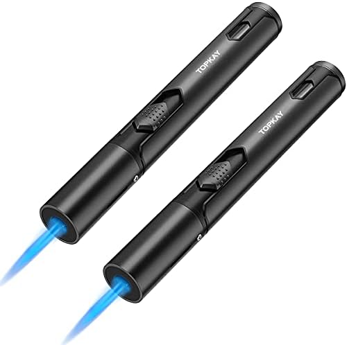 TopKAY Adjustable Windproof Butane Torch Lighter for Outdoor Use