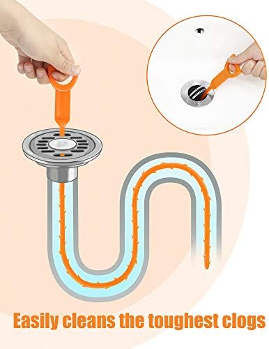 Perfect Combination 6PCS Drain Clog Remover Tool Set for All Family Use
