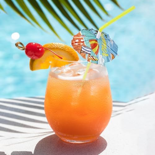 200 Pcs Tropical Hawaiian Umbrella Drink Straws luau party supplies