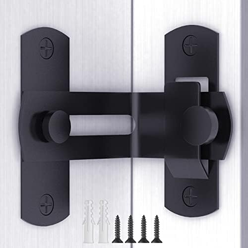 90 Degree Barn Door Lock Black - ProtectPrivacy