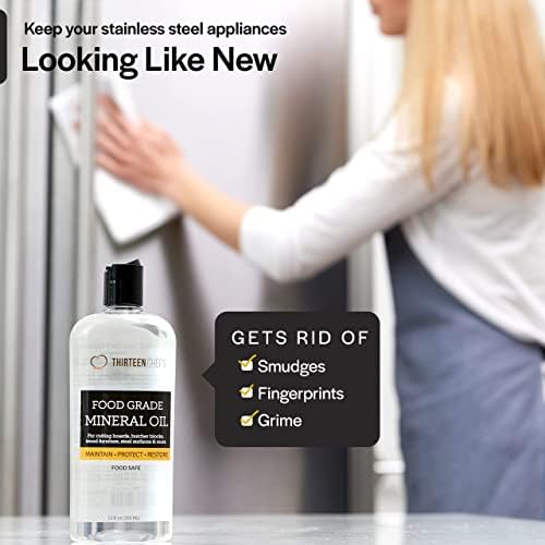 Thirteen Chefs Mineral Oil for Wood Cutting Board Conditioner