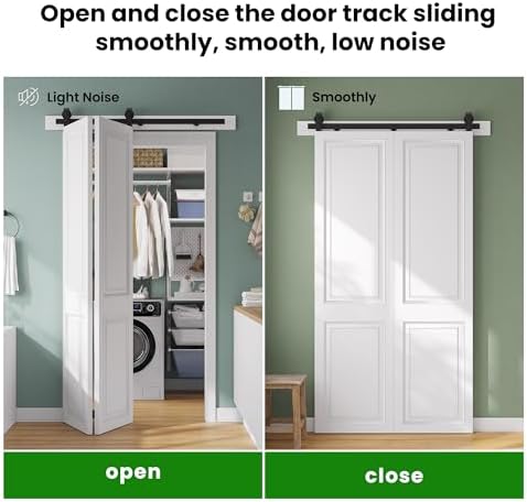 Space-Saving 40 Bifold Sliding Barn Door Hardware Kit