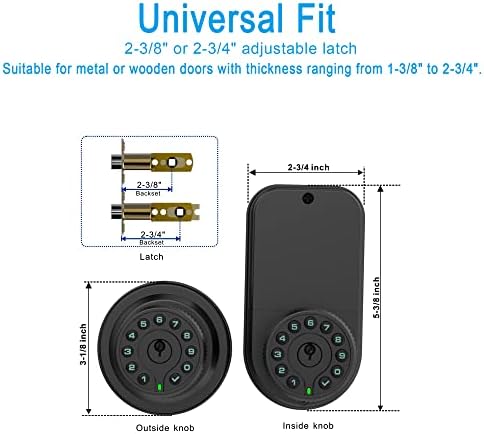 Dual-Sided Door Lock with 50-Access Codes