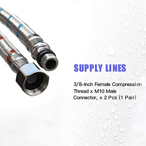 HomevaciousSturdy 24 Braided Faucet Hose for Kitchen Bathroom Connectors