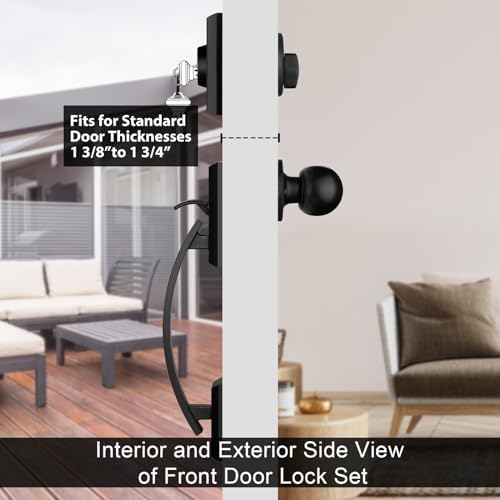 Haidms Heavy Duty Matte Black Door Handle Set
