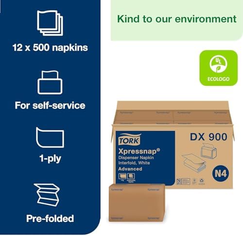 Tork XpressNap High-Quality Dispenser Napkin 12 x 500