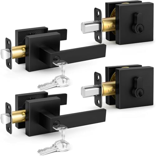 Sopoby Entry Lever Door Handles Deadbolt Combo Pack