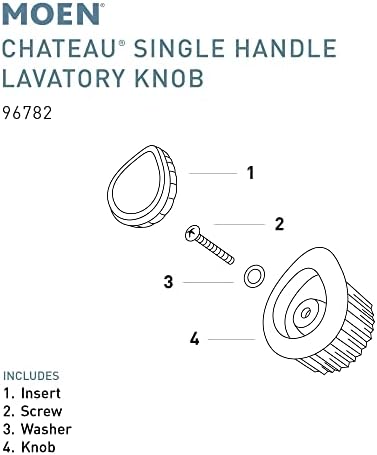 Moen 96782 Chateau Replacement Single Handle Faucet Acrylic Knob Kit