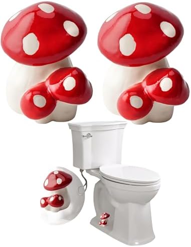 Red Mushroom Toilet Floor Bolt Covers