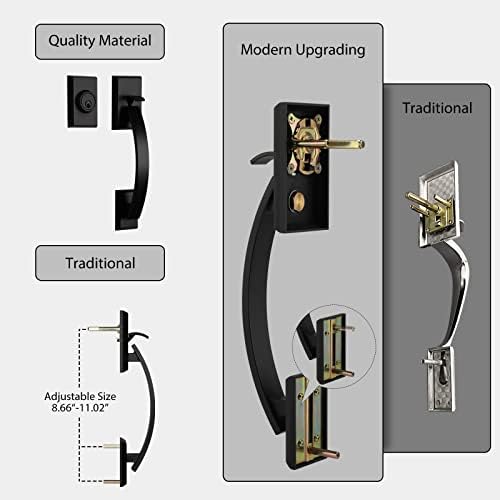 Haidms Heavy Duty Matte Black Door Handle Set