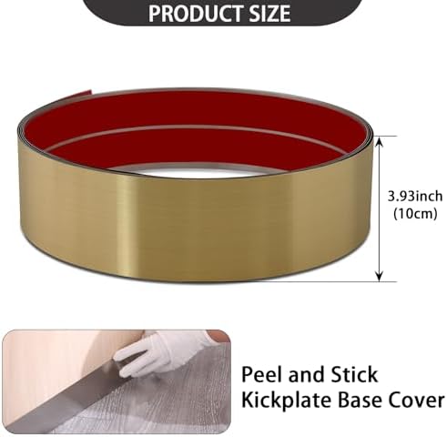Stainless Steel Peel Stick Anti-Scratch Kick Plate Brushed Gold