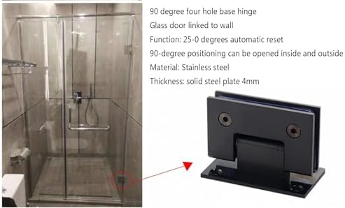 WANLIAN 90-Degree Glass Overflow Hinges for Bathroom