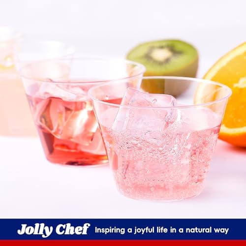 JOLLY CHEF 9 oz Disposable Plastic Cups Set Celebrate Any Occasion