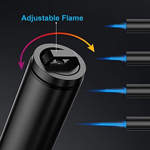 TopKAY Adjustable Windproof Butane Torch Lighter for Outdoor Use