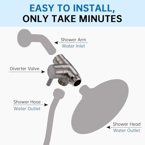 G-Promise Solid Metal Shower Diverter for Handheld Showers Fixed Systems