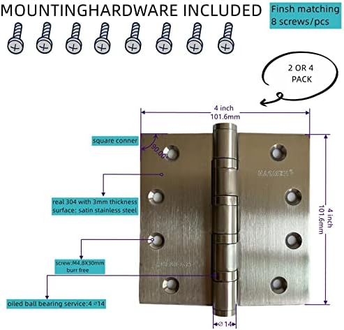 4in Stainless Steel Door Hinges