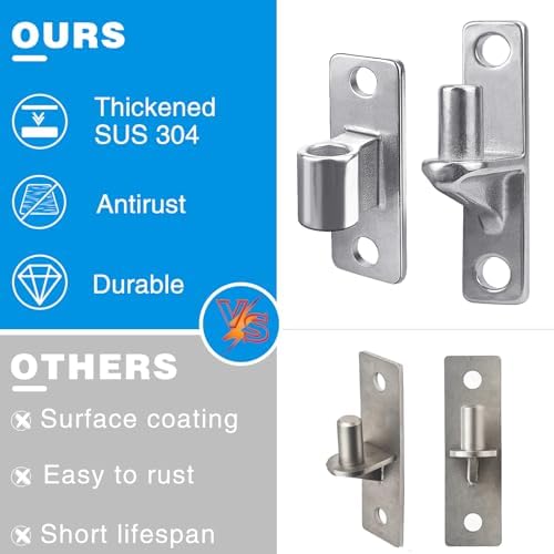 304 Stainless Steel Wall-Mount Gate Hinges Set