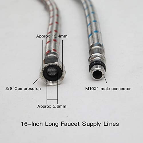 BWE 16-Inch Stainless Steel Faucet Supply Hose