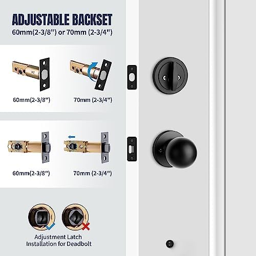 Heavy Duty Front Door Handle Set Matte Black