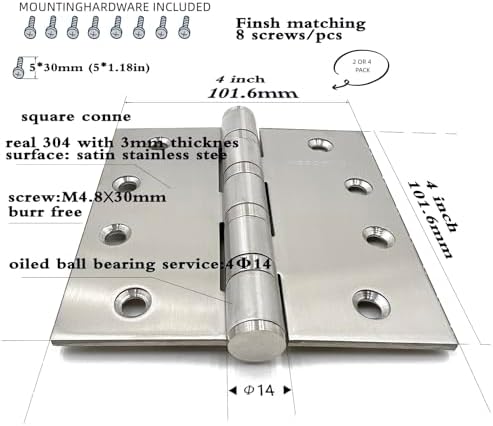 High-Quality 304 Stainless Steel Door Hinges