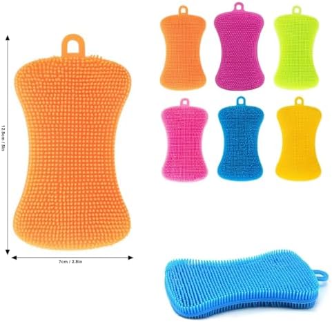 6-Piece Set of Durable Silicone Dish Sponges