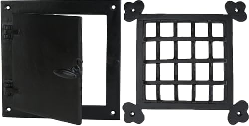Stylish Black Cast Iron Door Grill