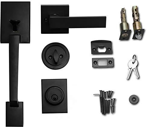Berlin Modish Single Cylinder Door Handle Set Iron Black