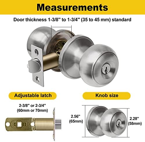 Keyed Alike Entry Door Knobs Set