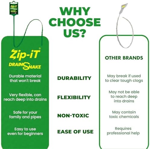 Zip-It 25-inch Drain Snake Cleaner 3-Pack