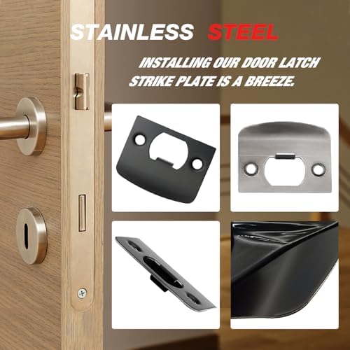 12-Piece Stainless Steel Door Strike Plate Kit for Enhanced Security