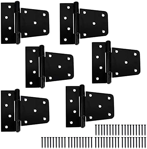 Ilyapa Heavy Duty Shed Door Hinges 6 Pack Black