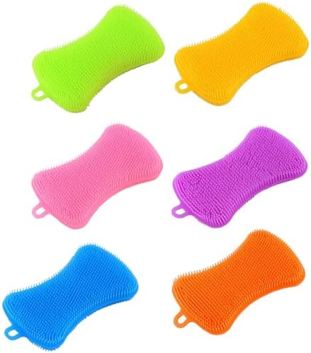 6-Piece Set of Durable Silicone Dish Sponges
