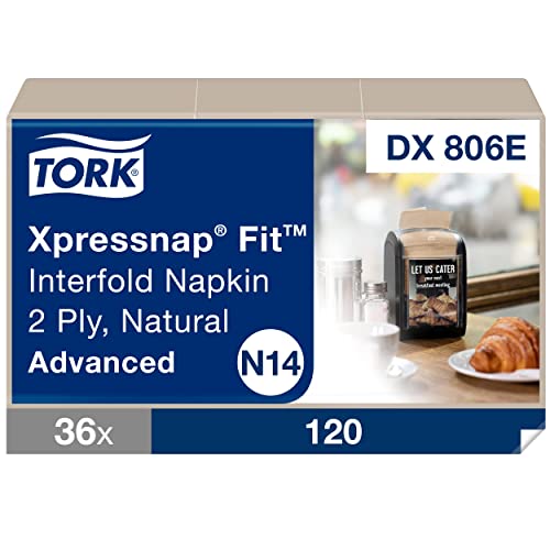 Tork Xpressnap Fit Natural 2-Ply Disposable Napkins 36120 Compostable Eco-Friendly